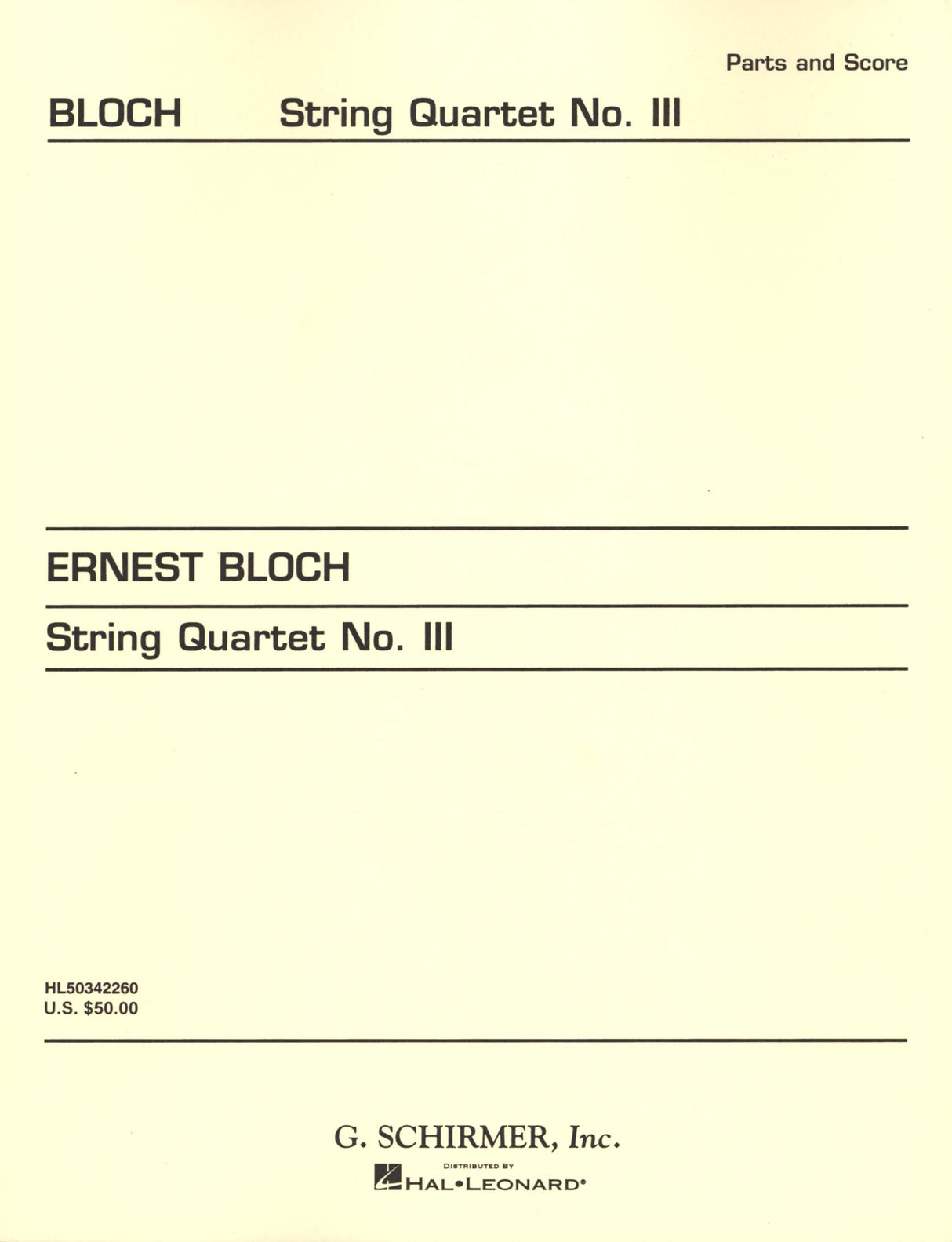 Bloch: String Quartet No. 3