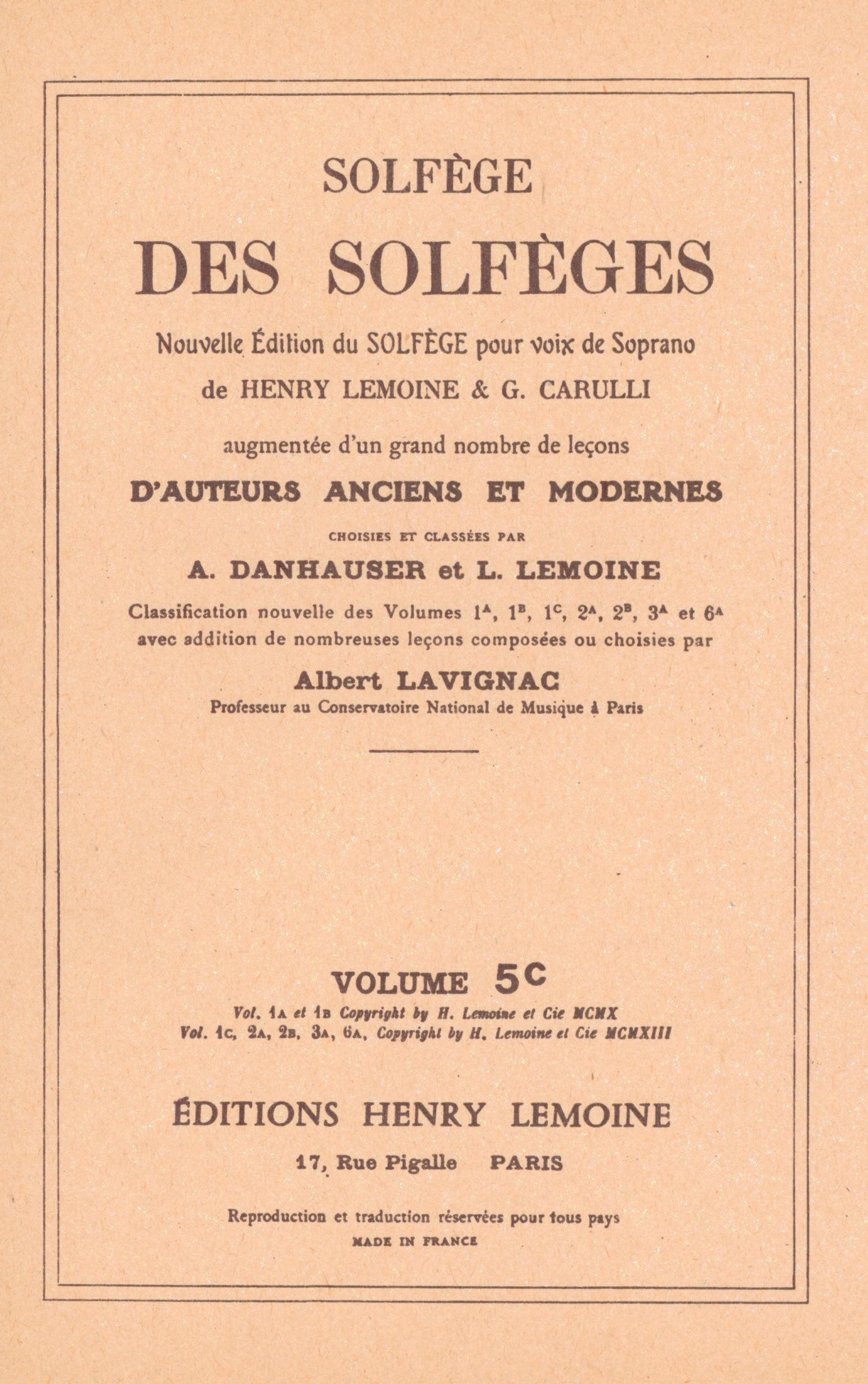 Solfège des Solfèges - Volume 5C