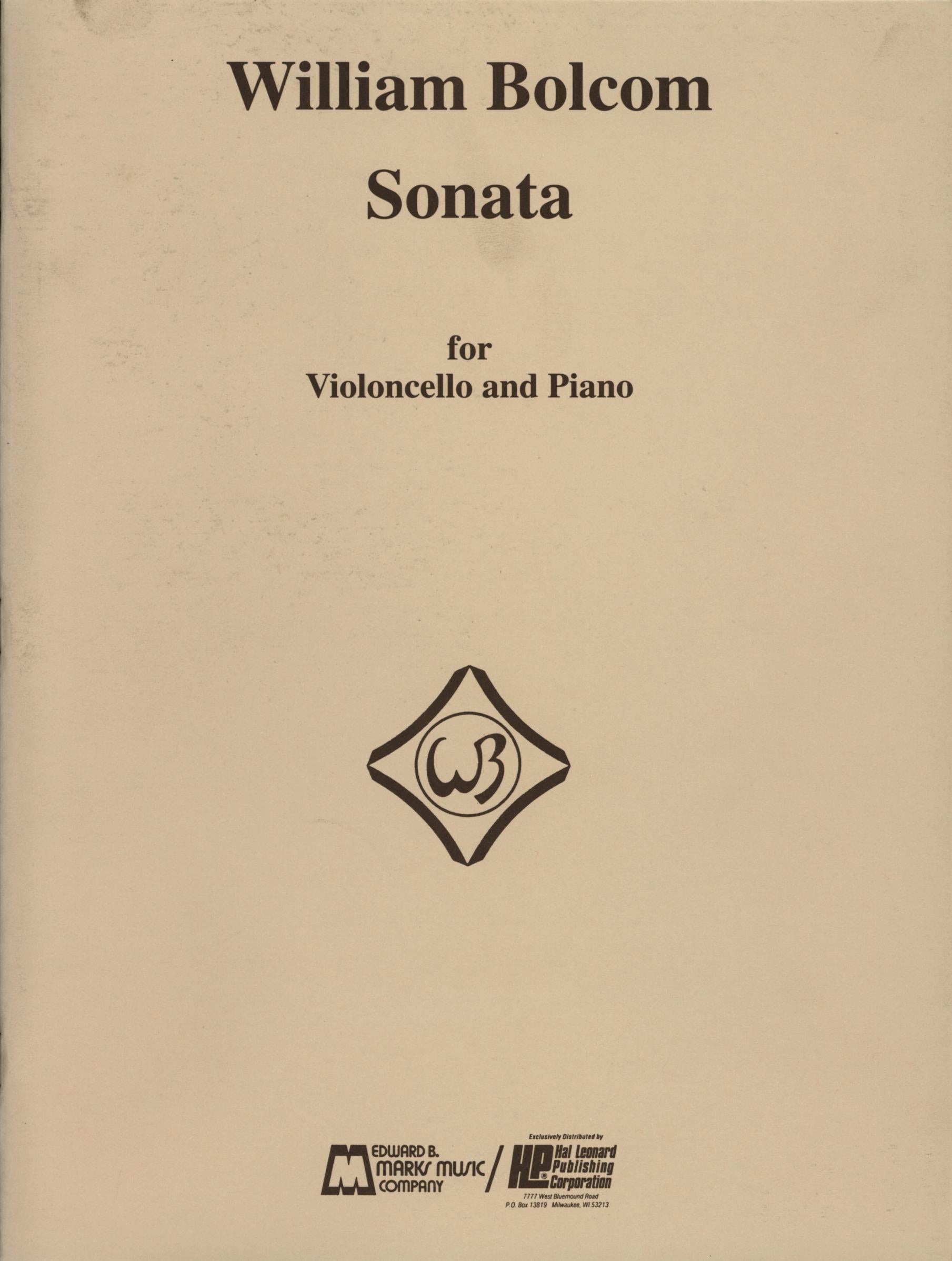 Bolcom: Cello Sonata