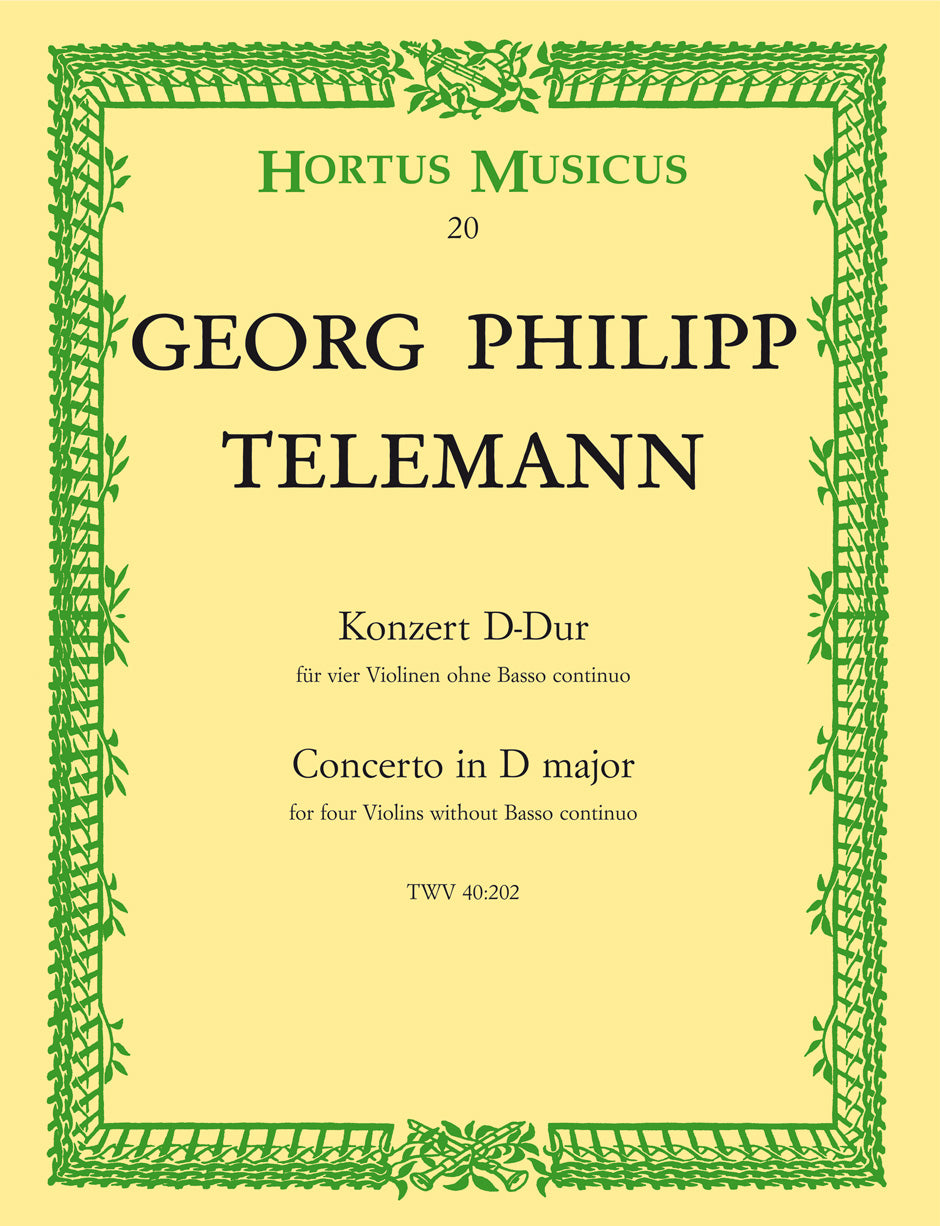 Telemann: Concerto for 4 Violins Without Bass, TWV 40:202