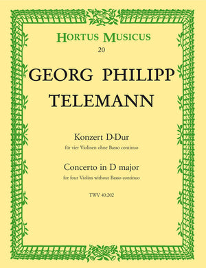 Telemann: Concerto for 4 Violins Without Bass, TWV 40:202