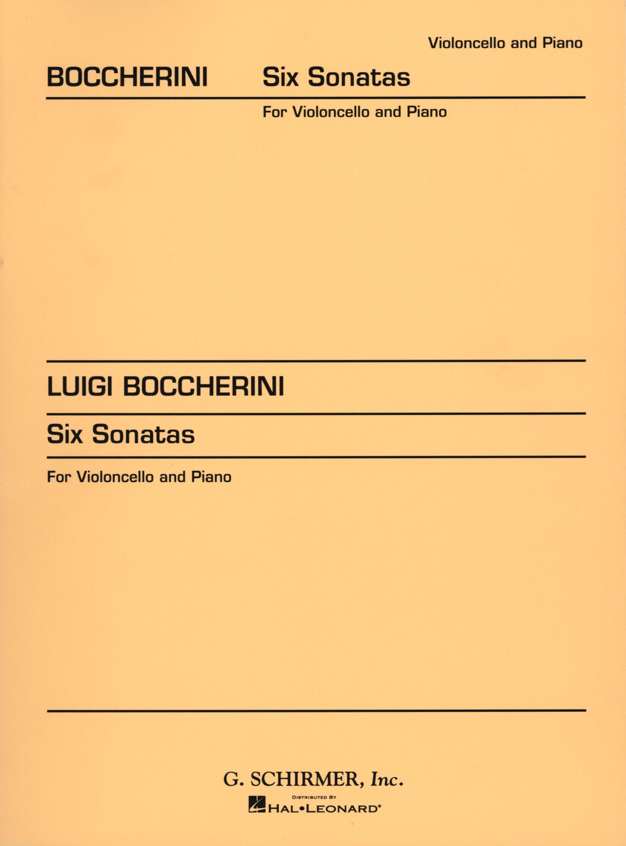 Boccherini: 6 Cello Sonatas (arr. for cello & piano)
