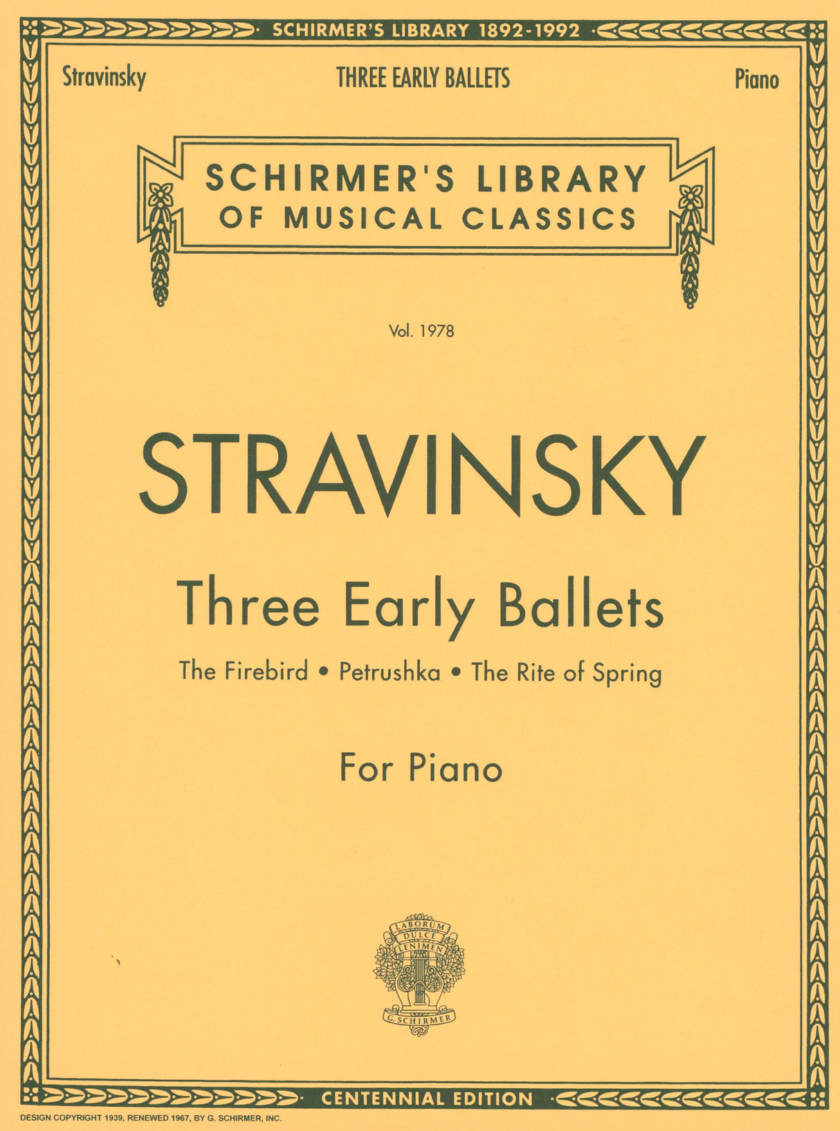 Stravinsky: 3 Early Ballets - The Firebird, Petrushka, The Rite of Spring (arr. for piano)