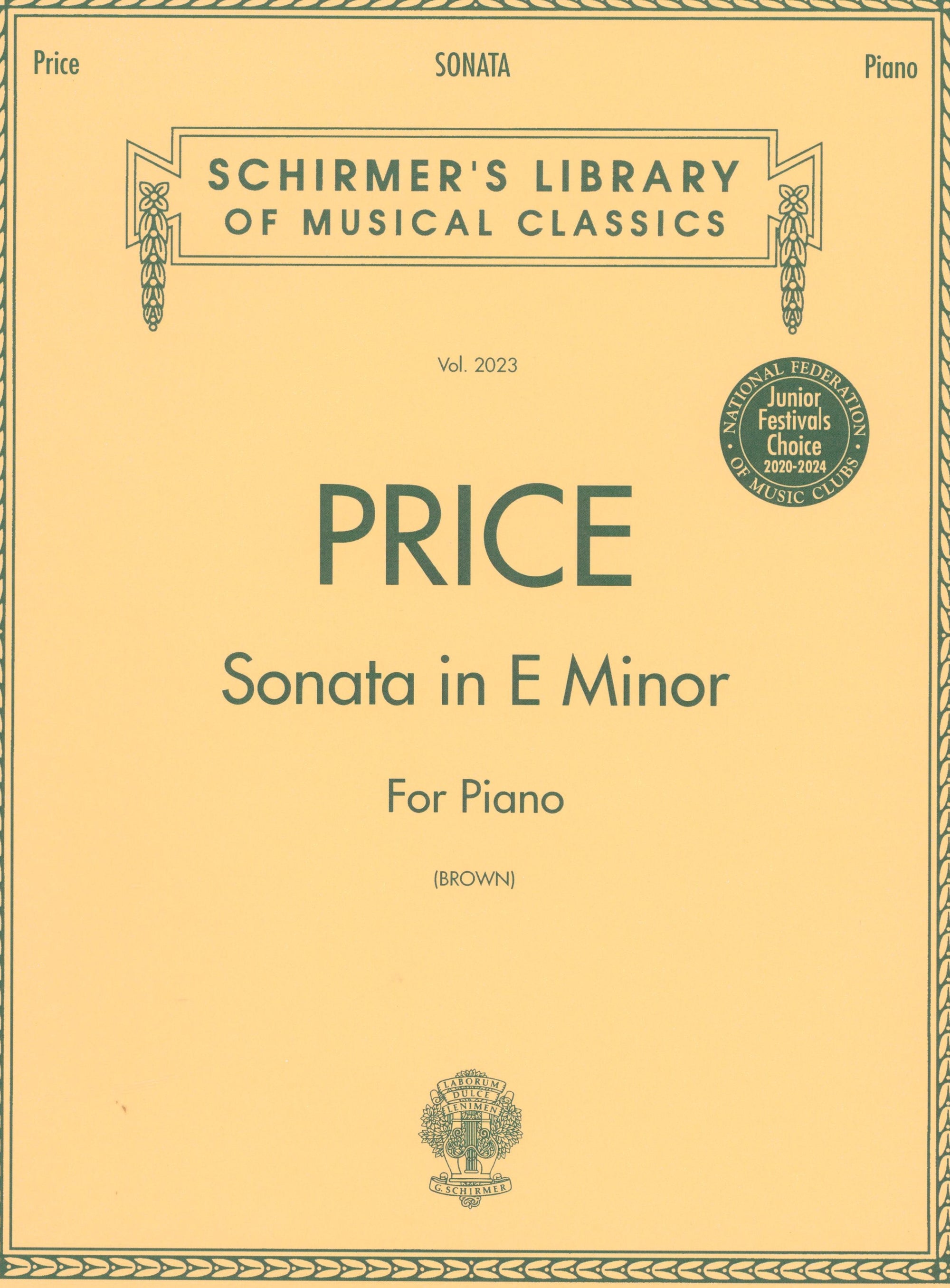 Price: Piano Sonata No. 1 in E Minor