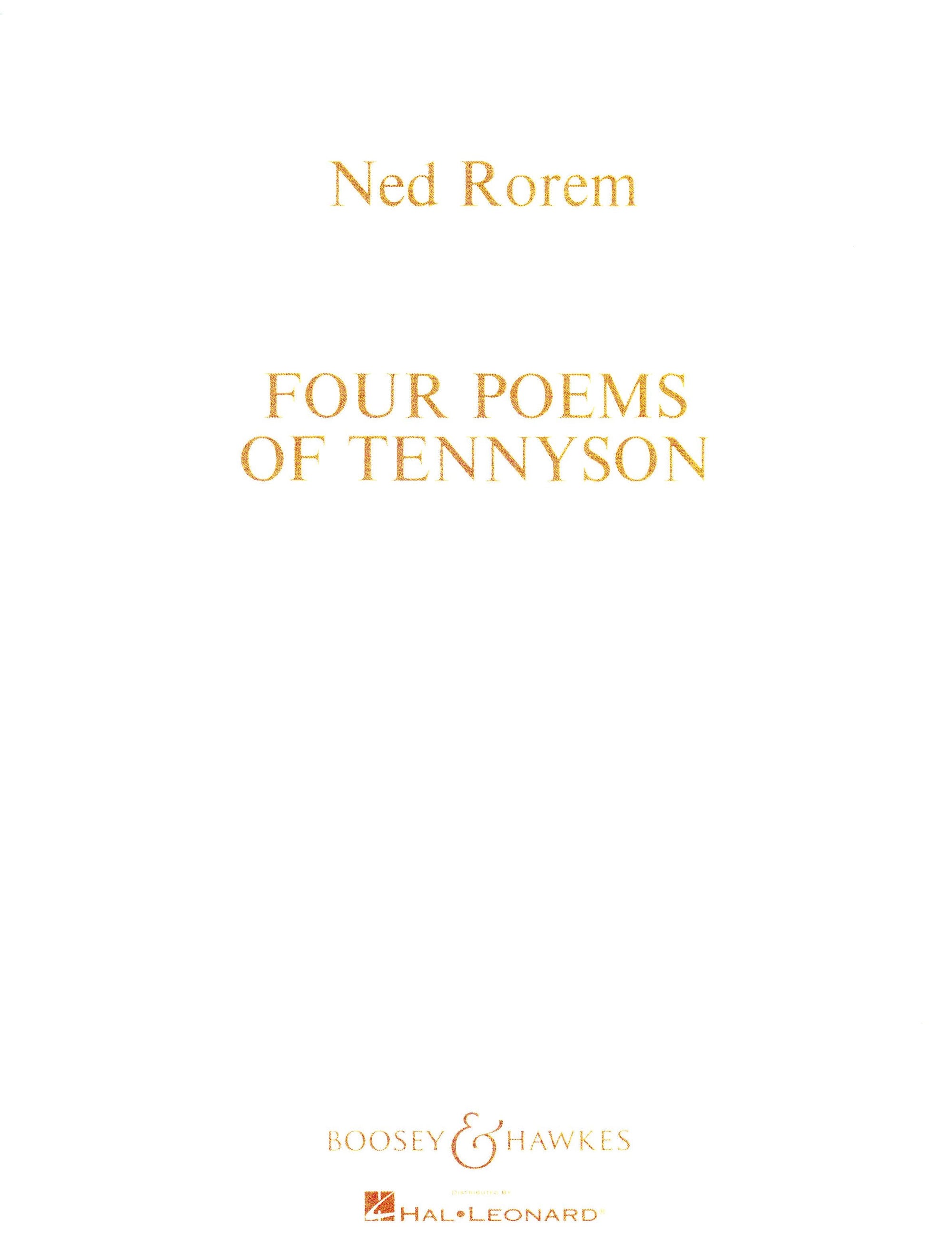 Rorem: 4 Poems of Tennyson