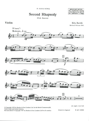 Bartók: Rhapsody No. 2