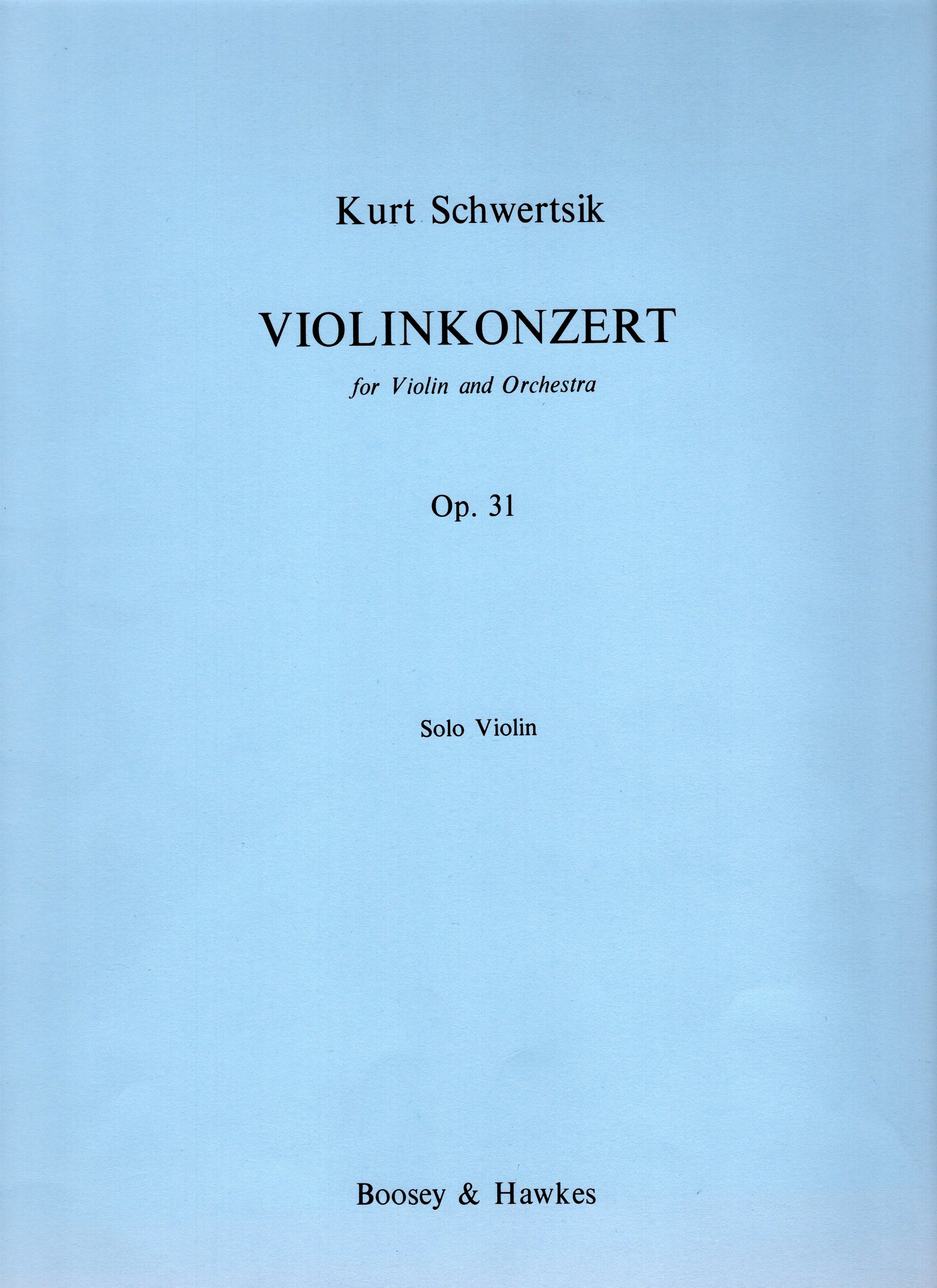 Schwertsik: Violin Concerto, Op. 31