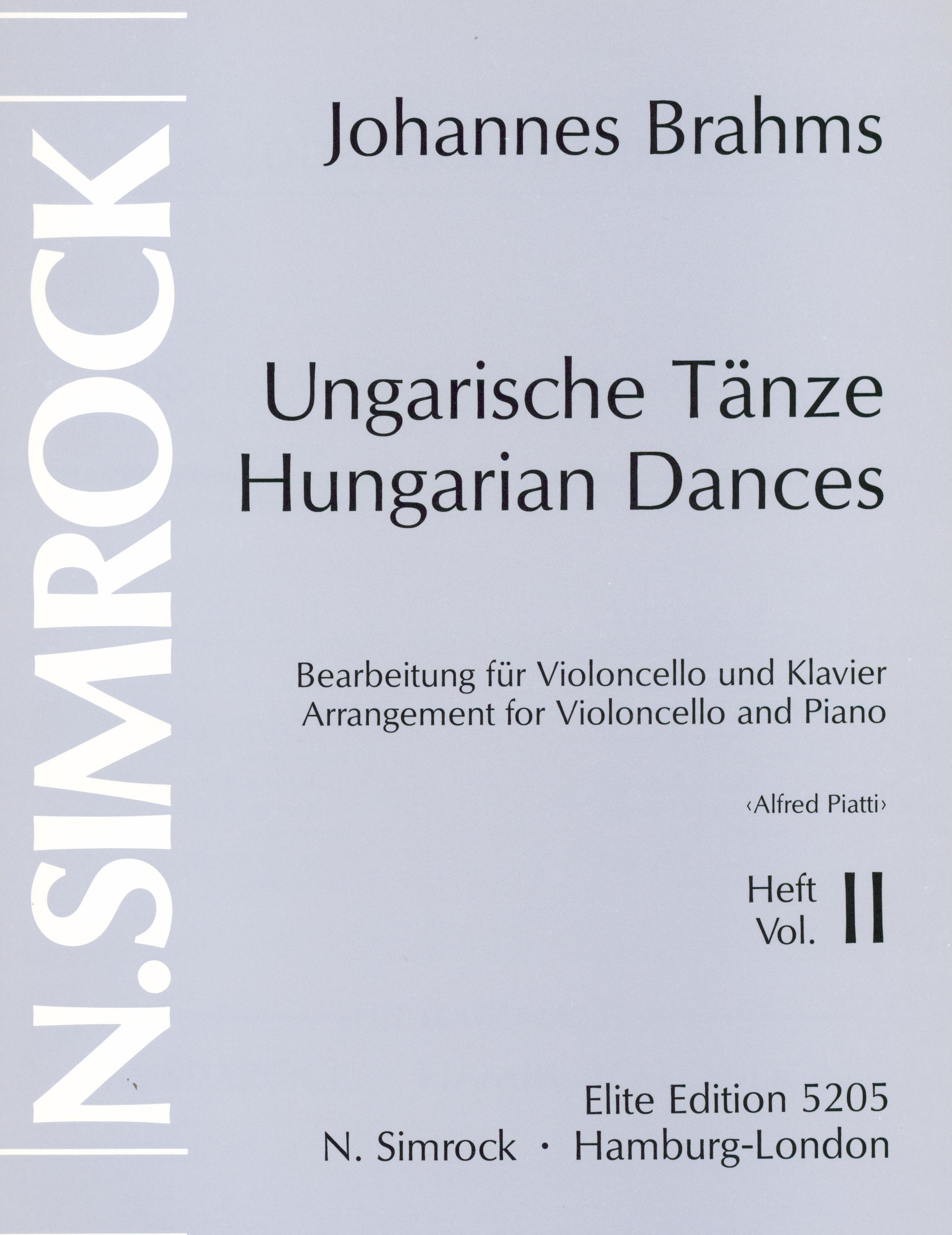 Brahms: Hungarian Dances, Nos. 6-10 (arr. for cello & piano)