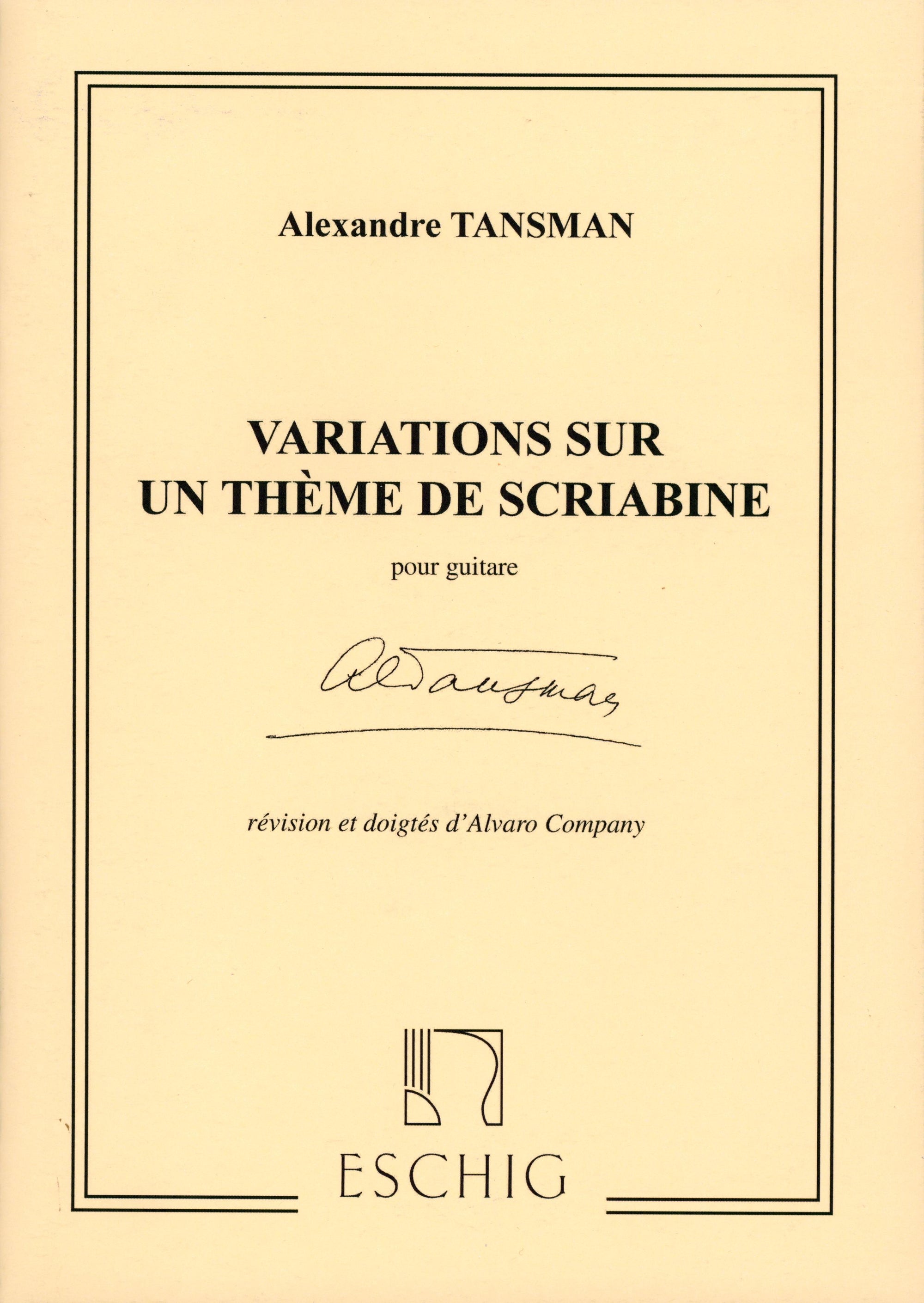 Tansman: Variations on a Theme of Scriabin