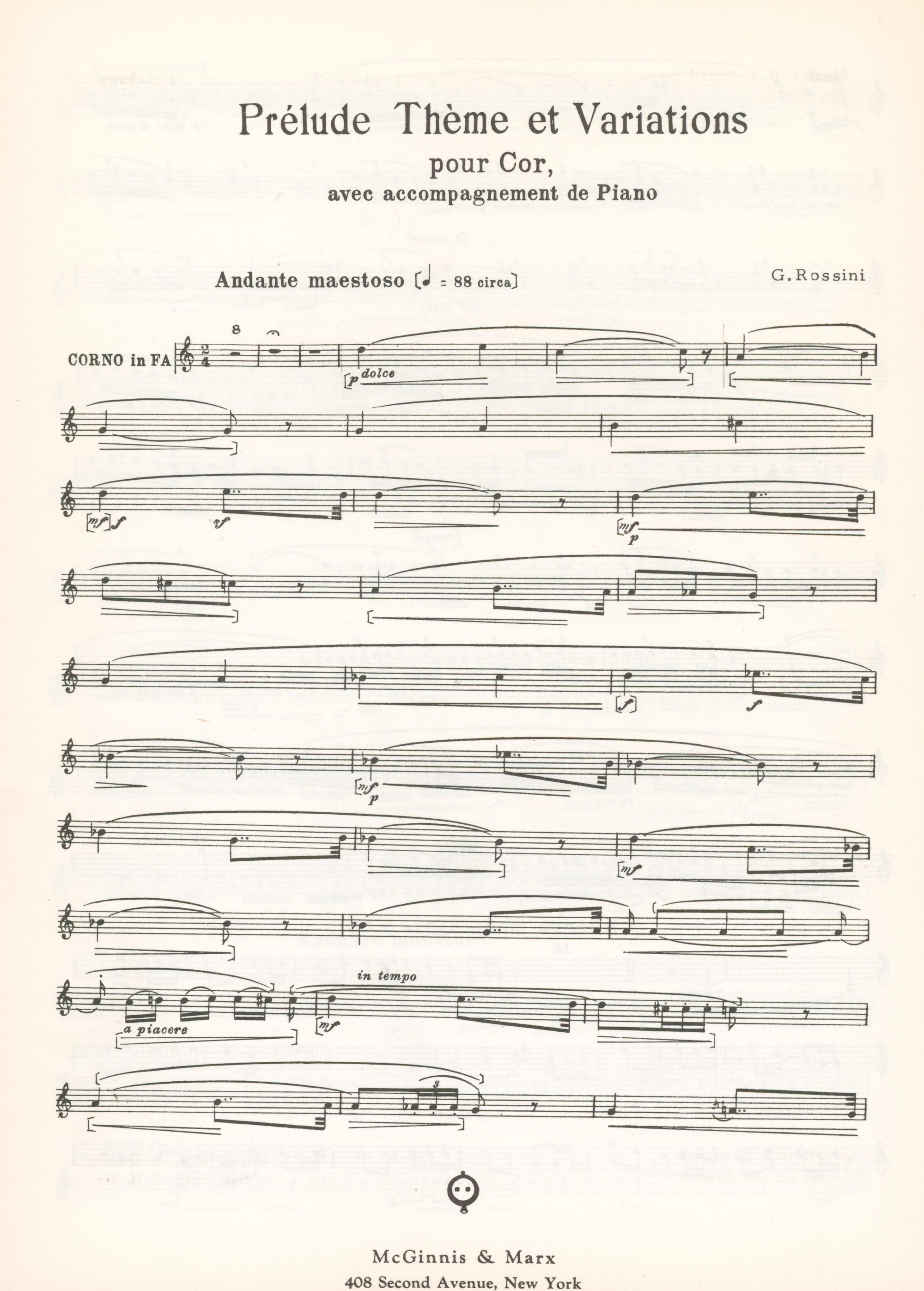 Rossini: Prélude, Thème & Variations