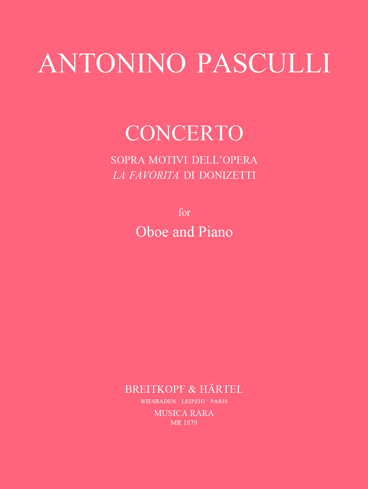 Pasculli: Oboe Concerto on themes from Donizetti's 'La Favorita'