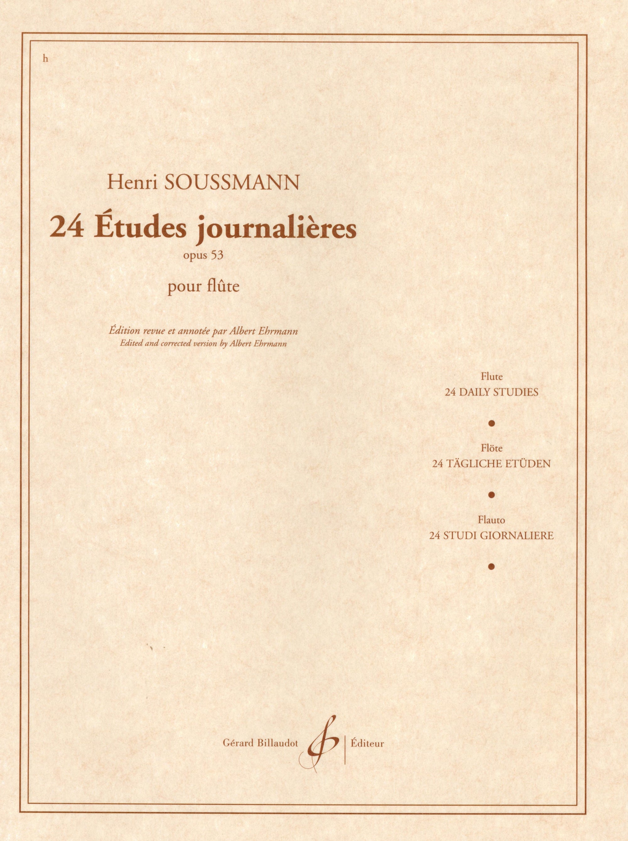 Soussmann: 24 Études journalières, Op. 53