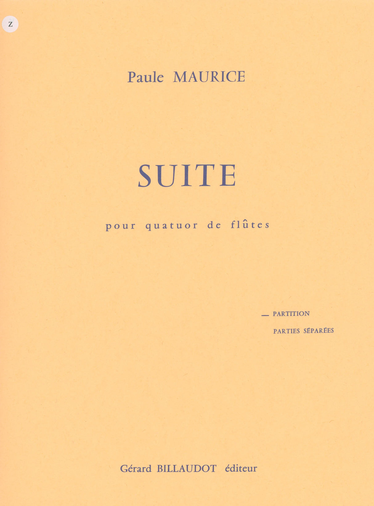Maurice: Suite for 4 Flutes