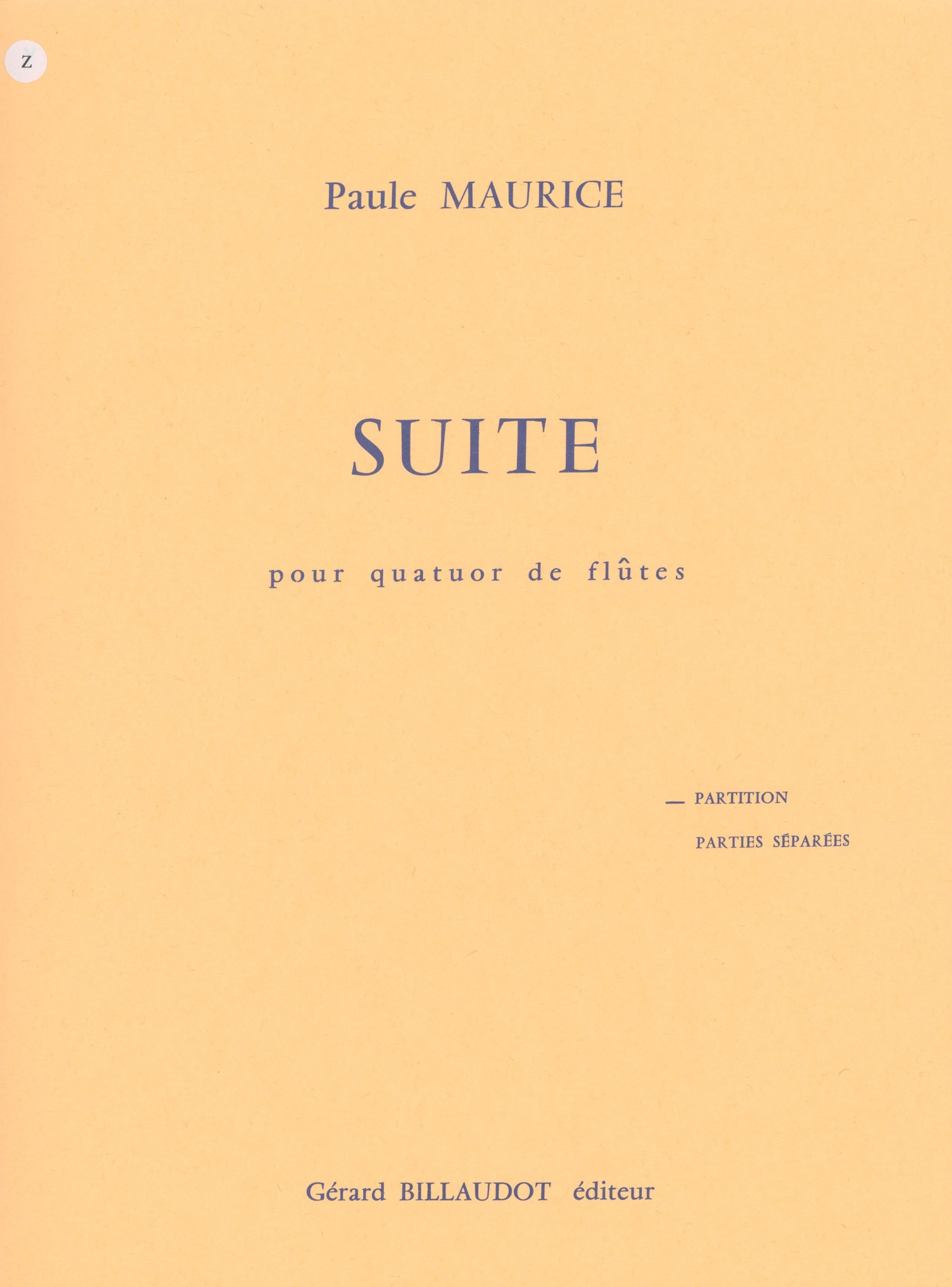 Maurice: Suite for 4 Flutes