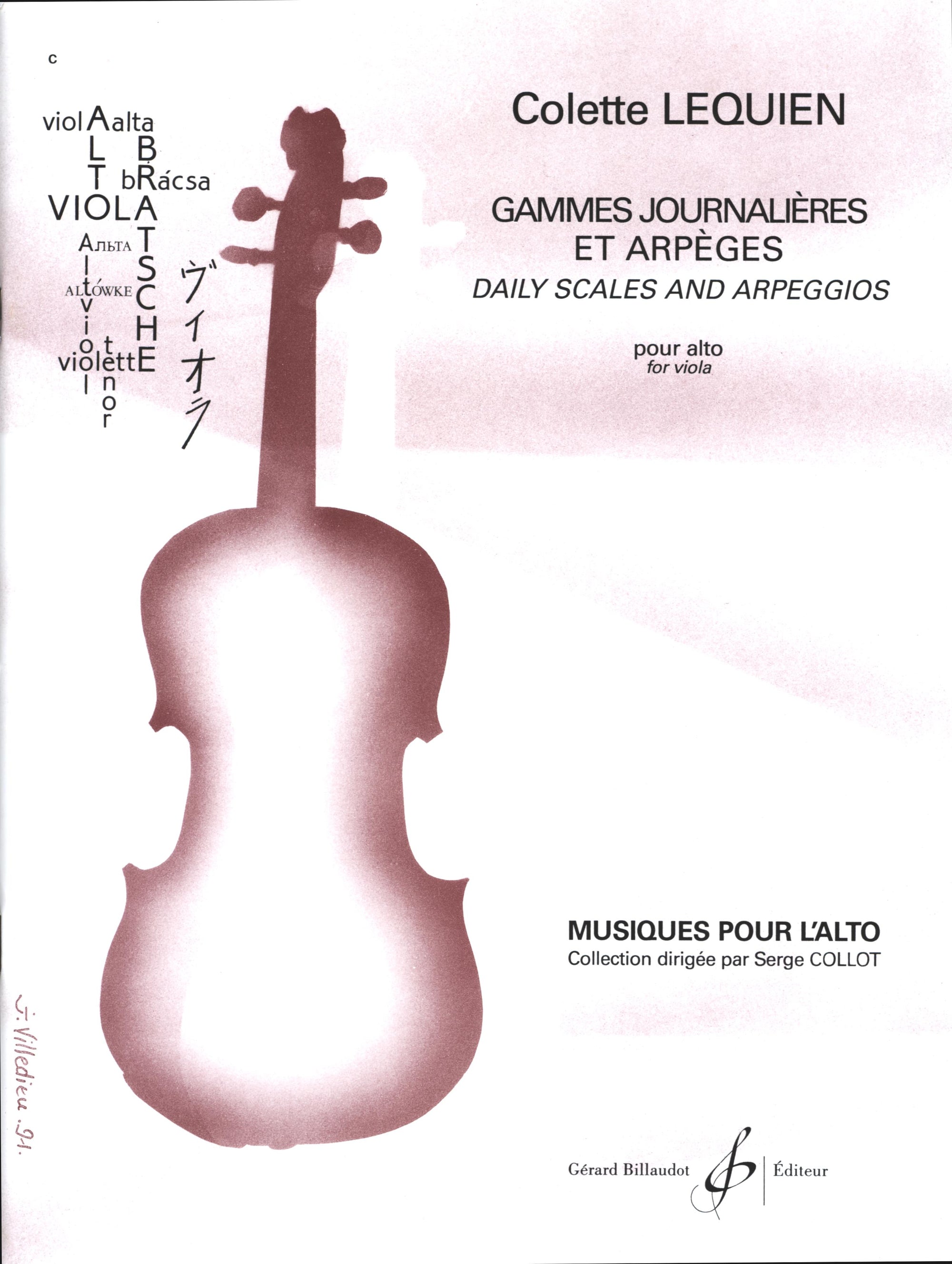 Lequien: Daily Scales and Arpeggios for Viola