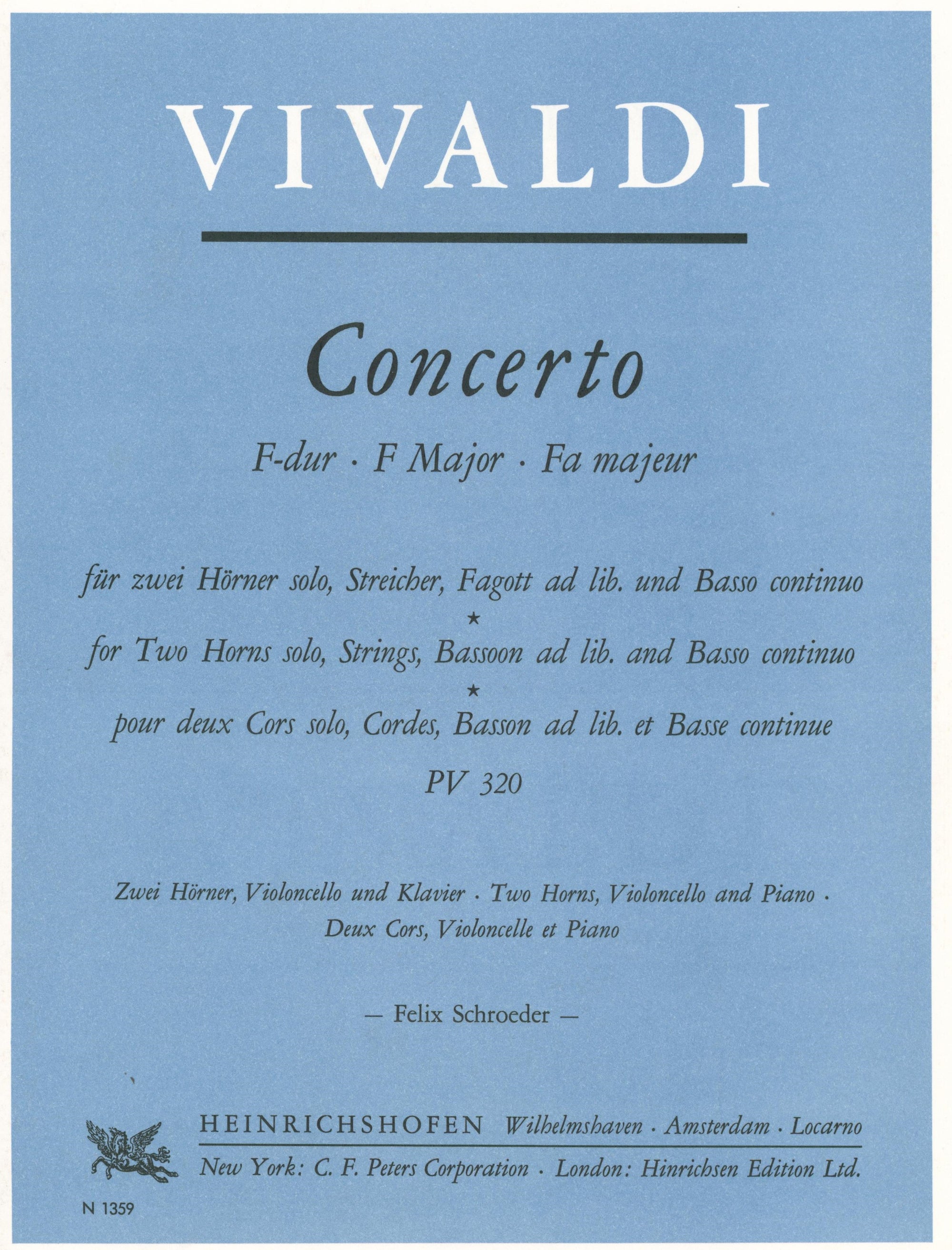 Vivaldi: Concerto for 2 Horns in F Major, RV 538