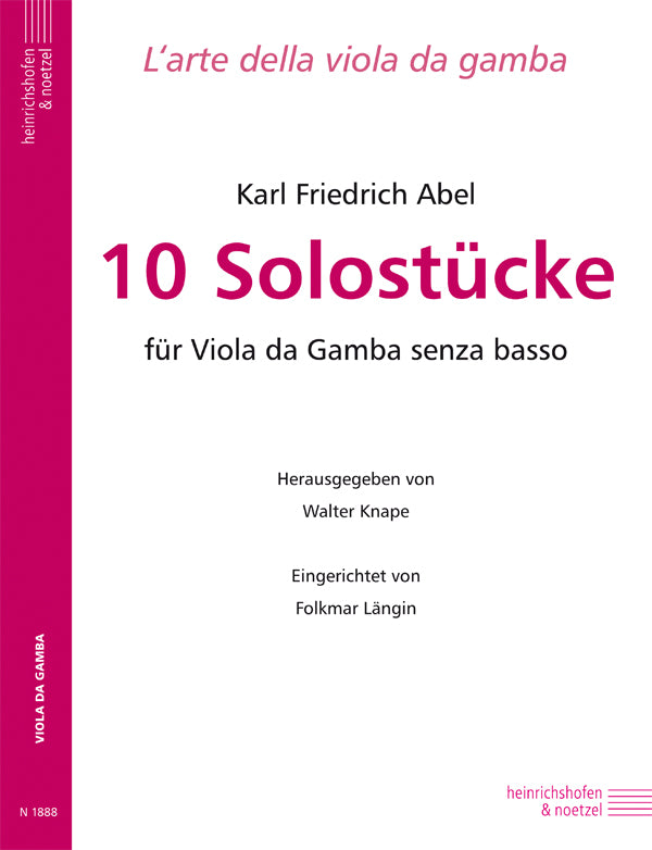 Abel: 10 Solo Pieces for Viola da Gamba without Basso continuo