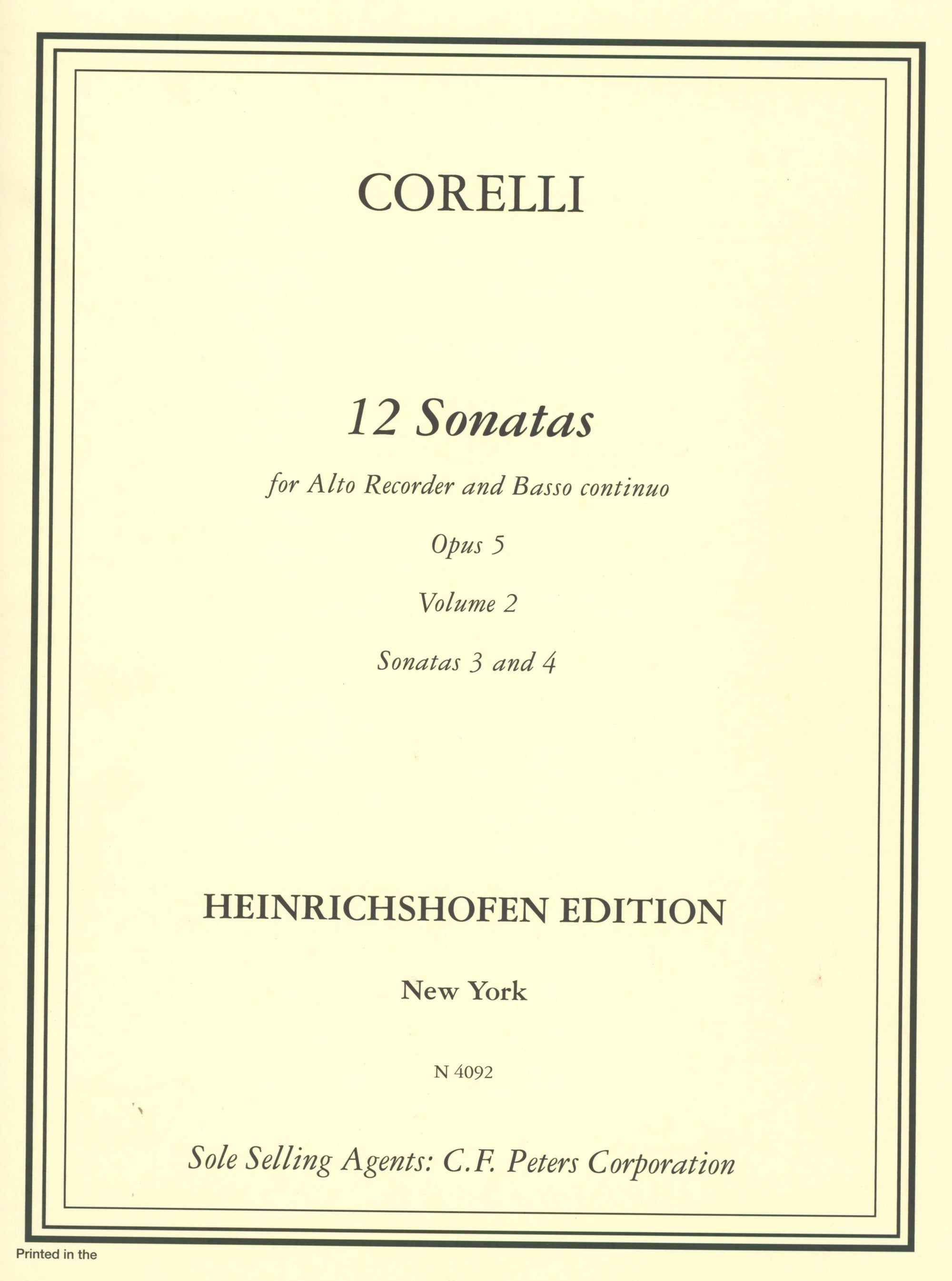Corelli: Sonatas, Op. 5, Nos. 3 & 4 (arr. for alto recorder & continuo)