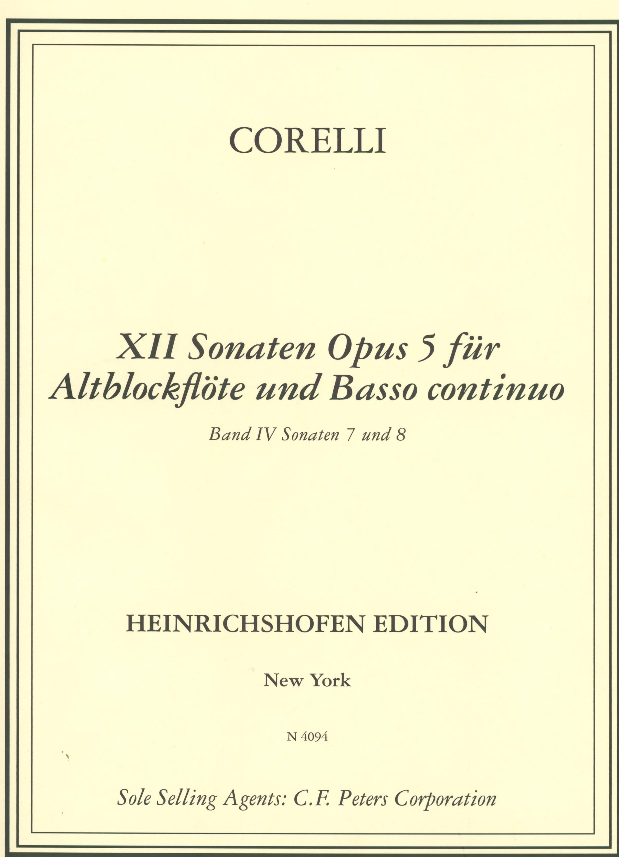 Corelli: Sonatas, Op. 5, Nos. 7 & 8 (arr. for alto recorder & continuo)