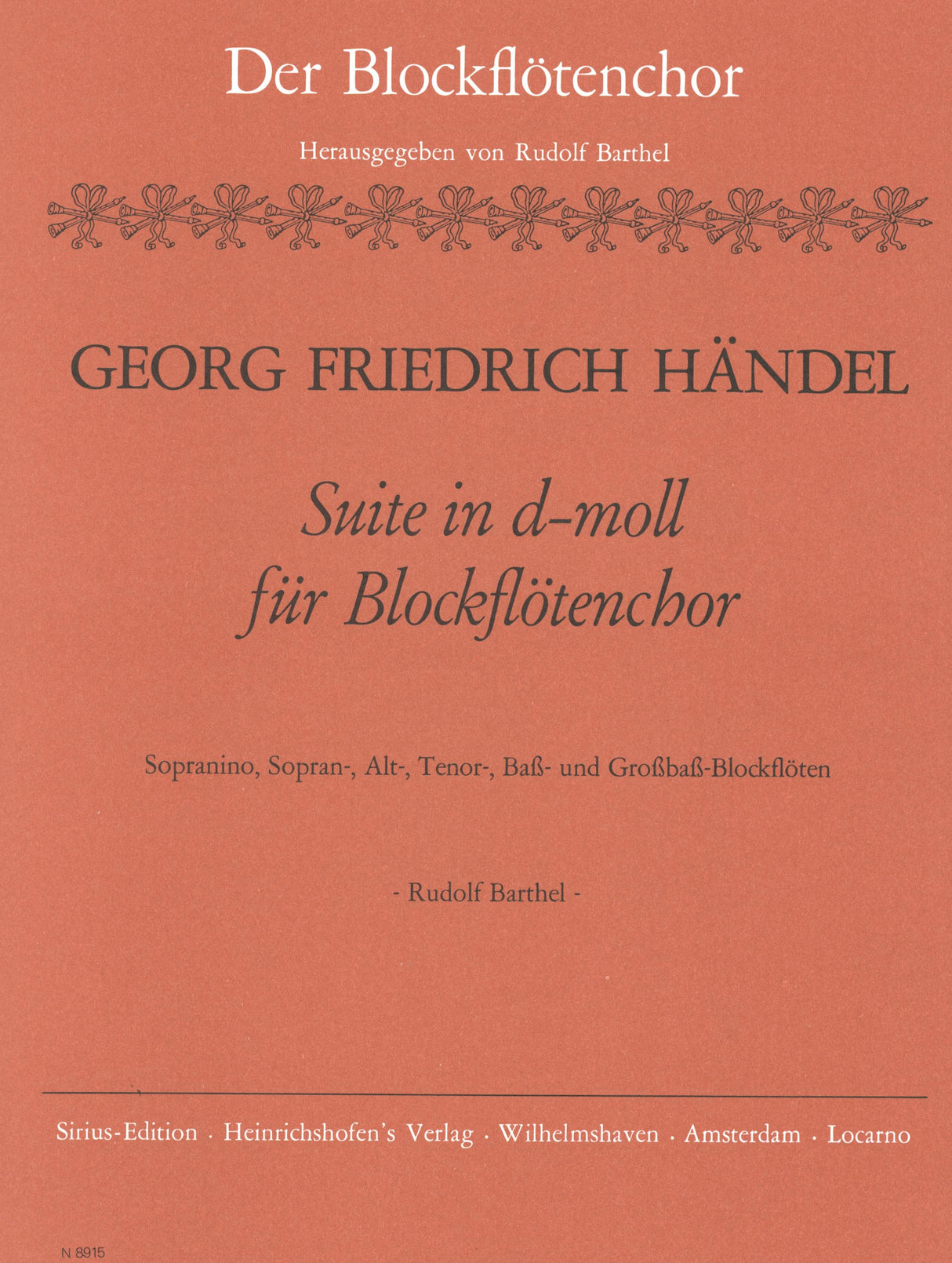 Handel: Suite in D Minor, HWV 448 (arr. for recorder quartet)