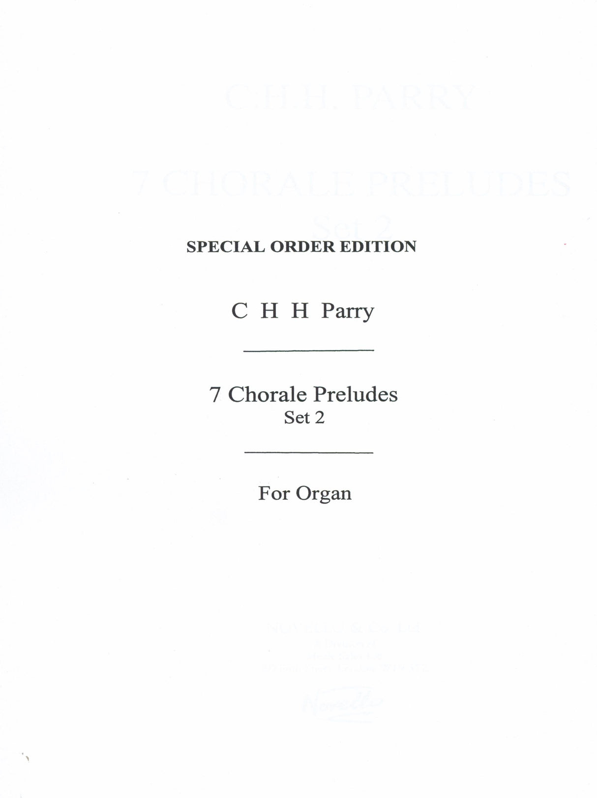 Parry: 7 Chorale Preludes - Set 2