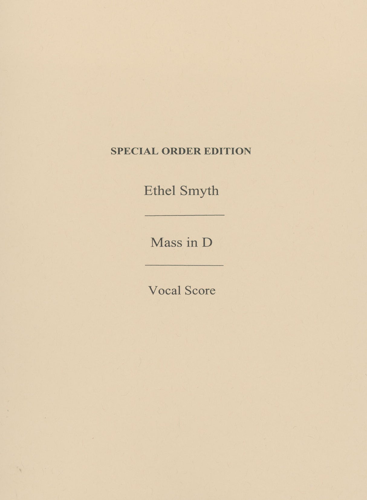 Smyth: Mass in D Major
