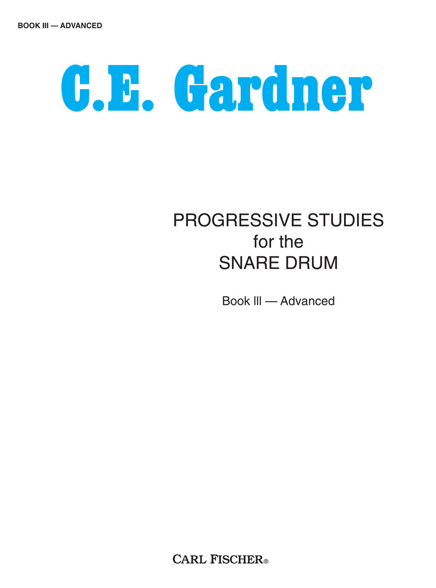 Gardner: Progressive Studies for the Snare Drum - Book 3 (Advanced)