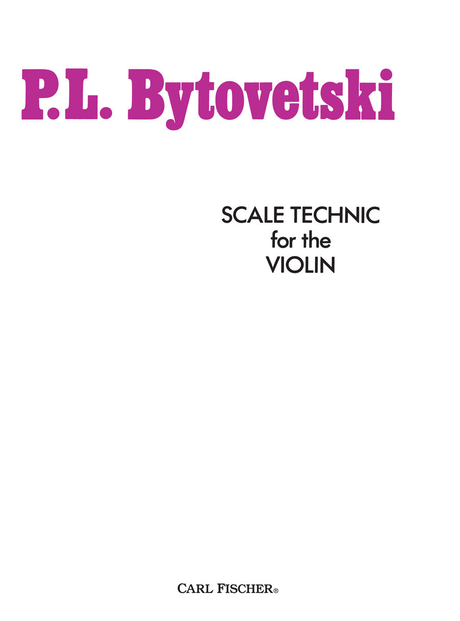Bytovetski: Scale Technique for the Violin