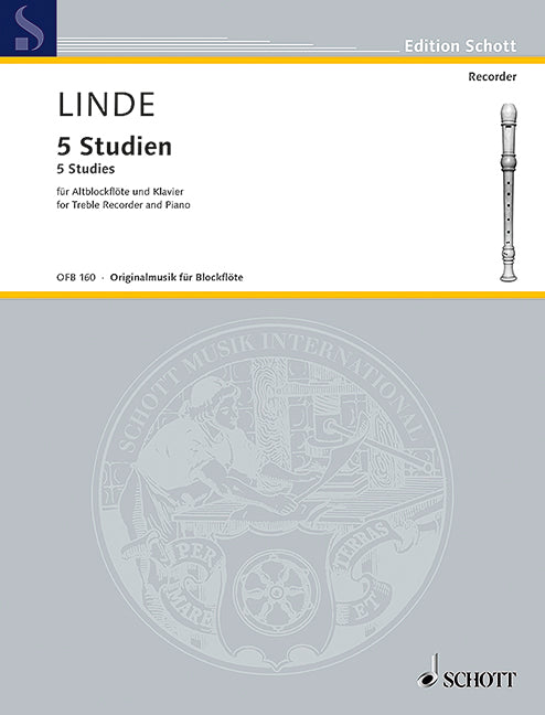 Linde: 5 Studies for Alto Recorder and Piano