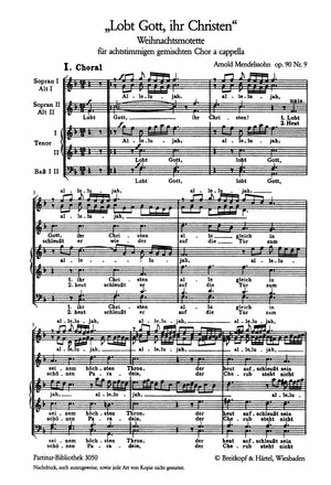 A. Mendelssohn: Lobt Gott, ihr Christen, Op. 90, No. 9