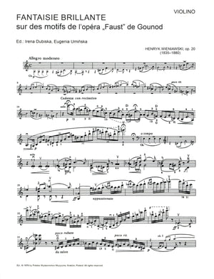 Wieniawski: Fantaisie Brillante, Op. 20