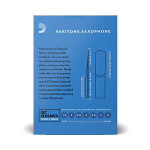 D'Addario Royal Baritone Saxophone Reeds, 10-pack