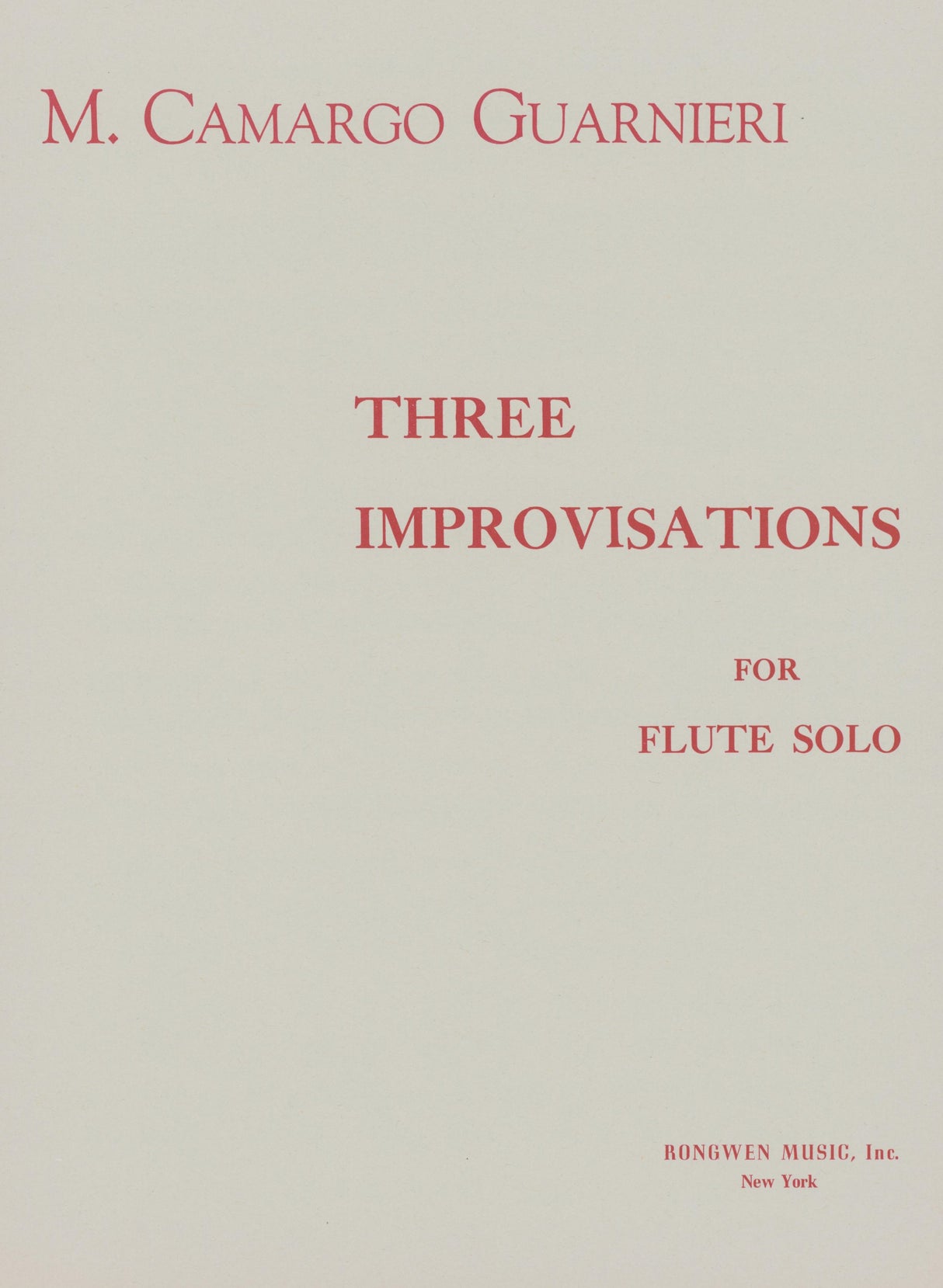 Guarnieri: 3 Improvisations for Solo Flute