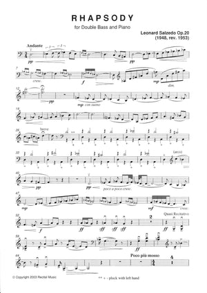 Salzedo: Rhapsody, Op. 20