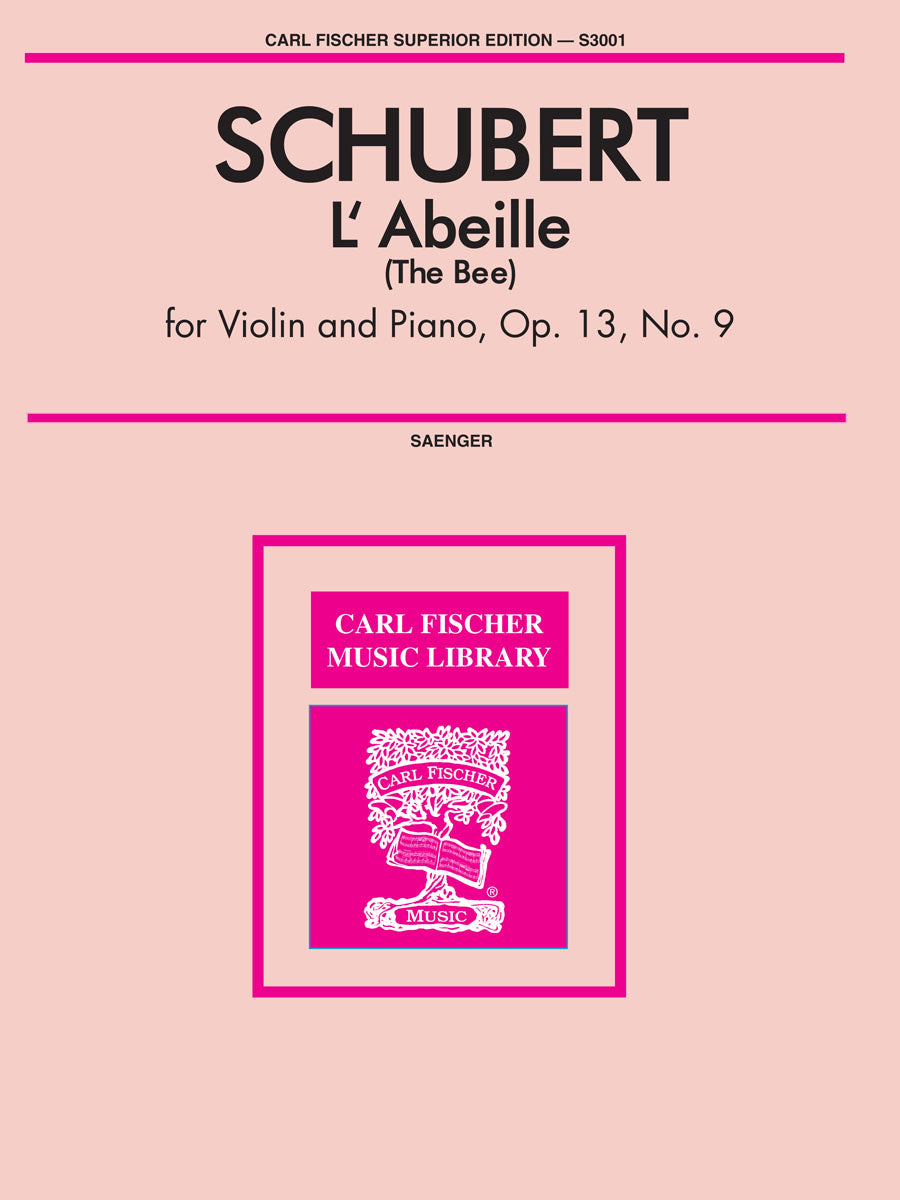 Schubert: L'Abeille, Op. 13, No. 9 (arr. for violin & piano)