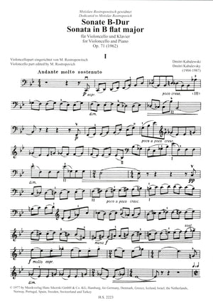 Kabalevsky: Cello Sonata, Op. 71