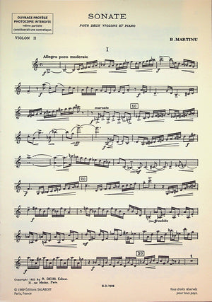Martinů: Sonata for 2 Violins and Piano, H. 213