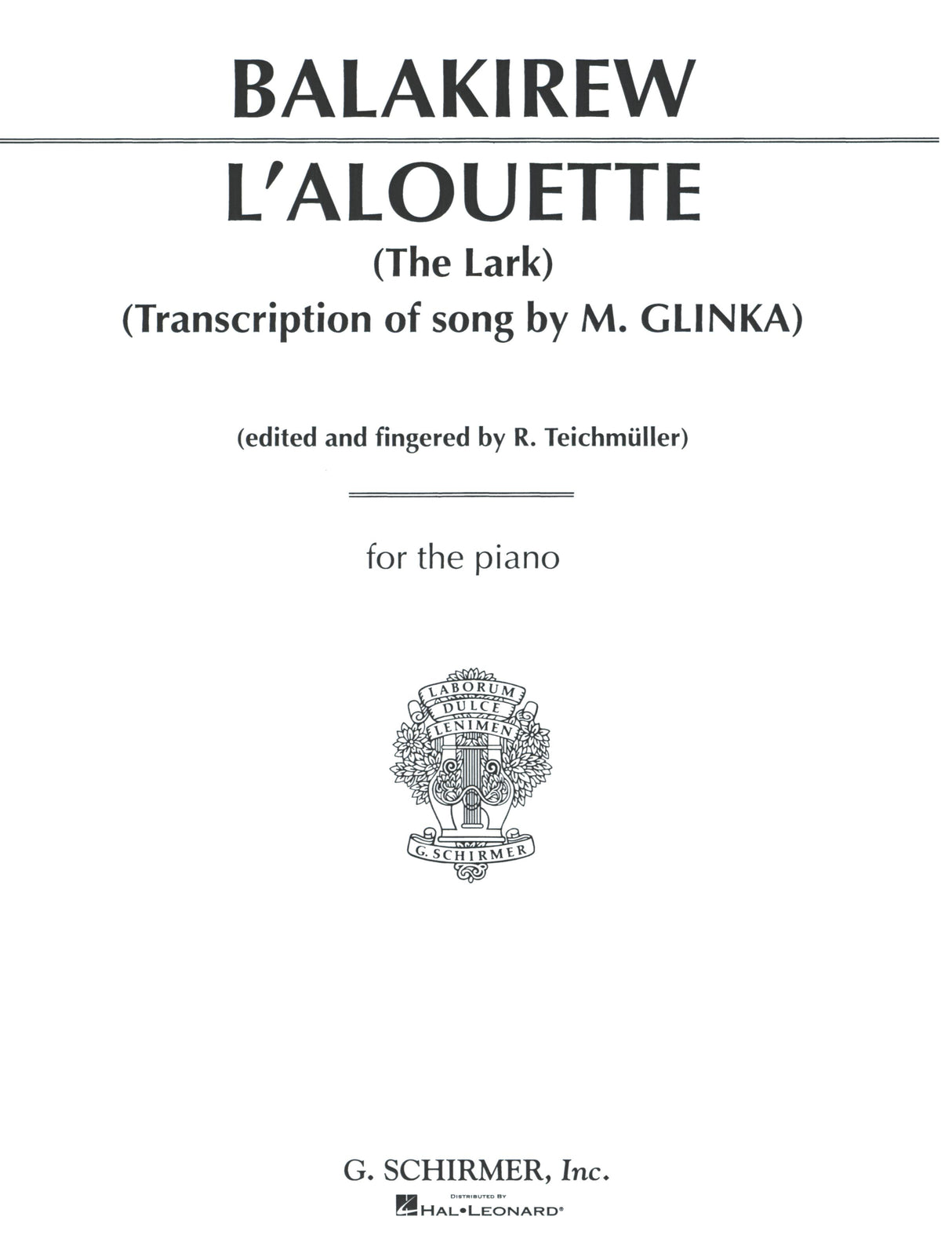 Balakirev: L'alouette (The Lark)