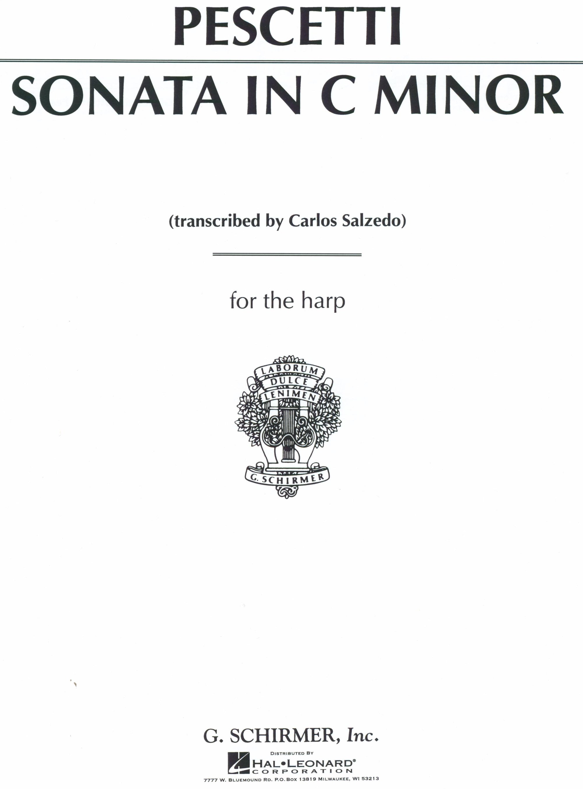 Pescetti: Sonata in C Minor (arr. for harp)