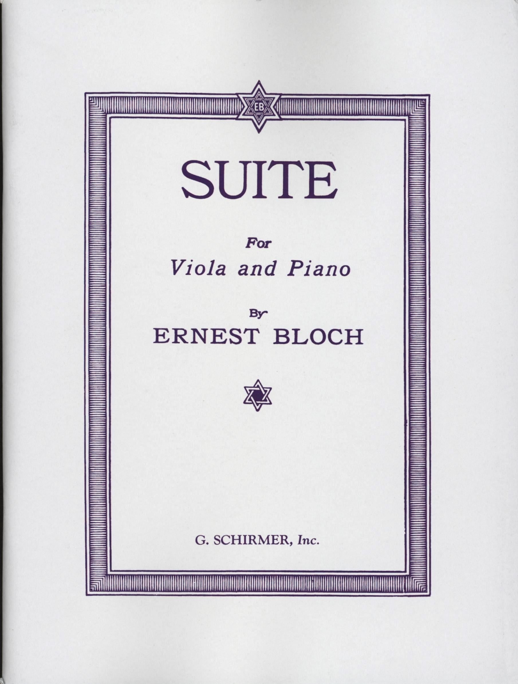 Bloch: Suite for Viola and Piano