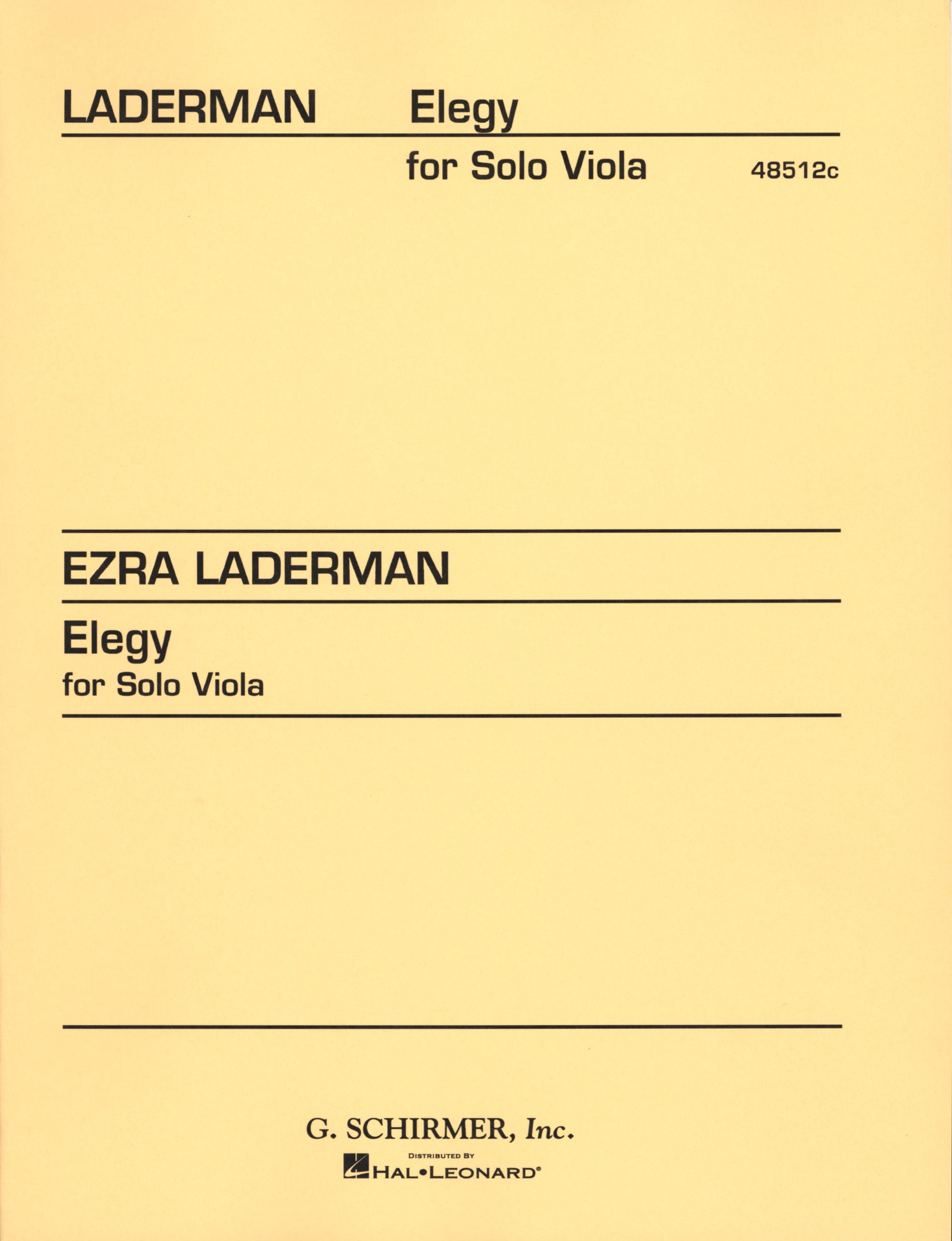 Laderman: Elegy for Solo Viola