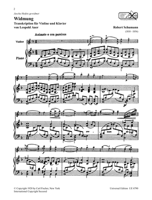 Schumann: Widmung (arr. for violin & piano)