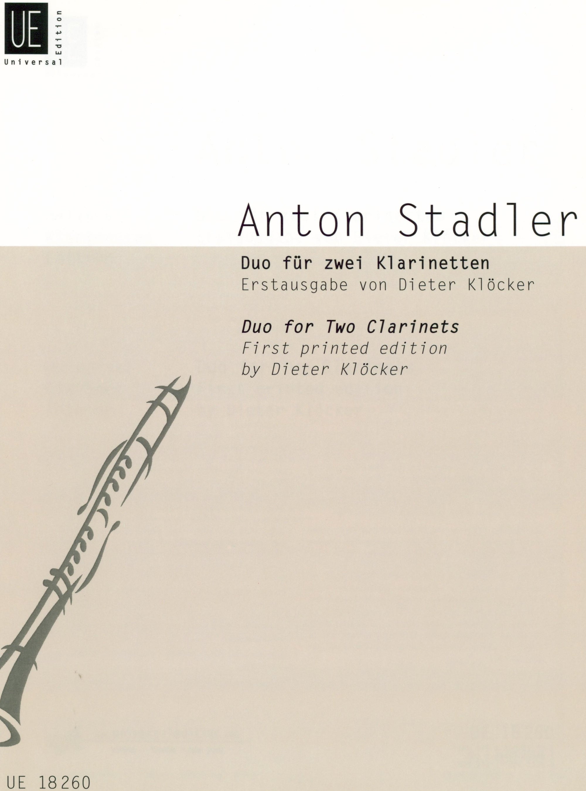 Stadler: Duo for 2 Clarinets