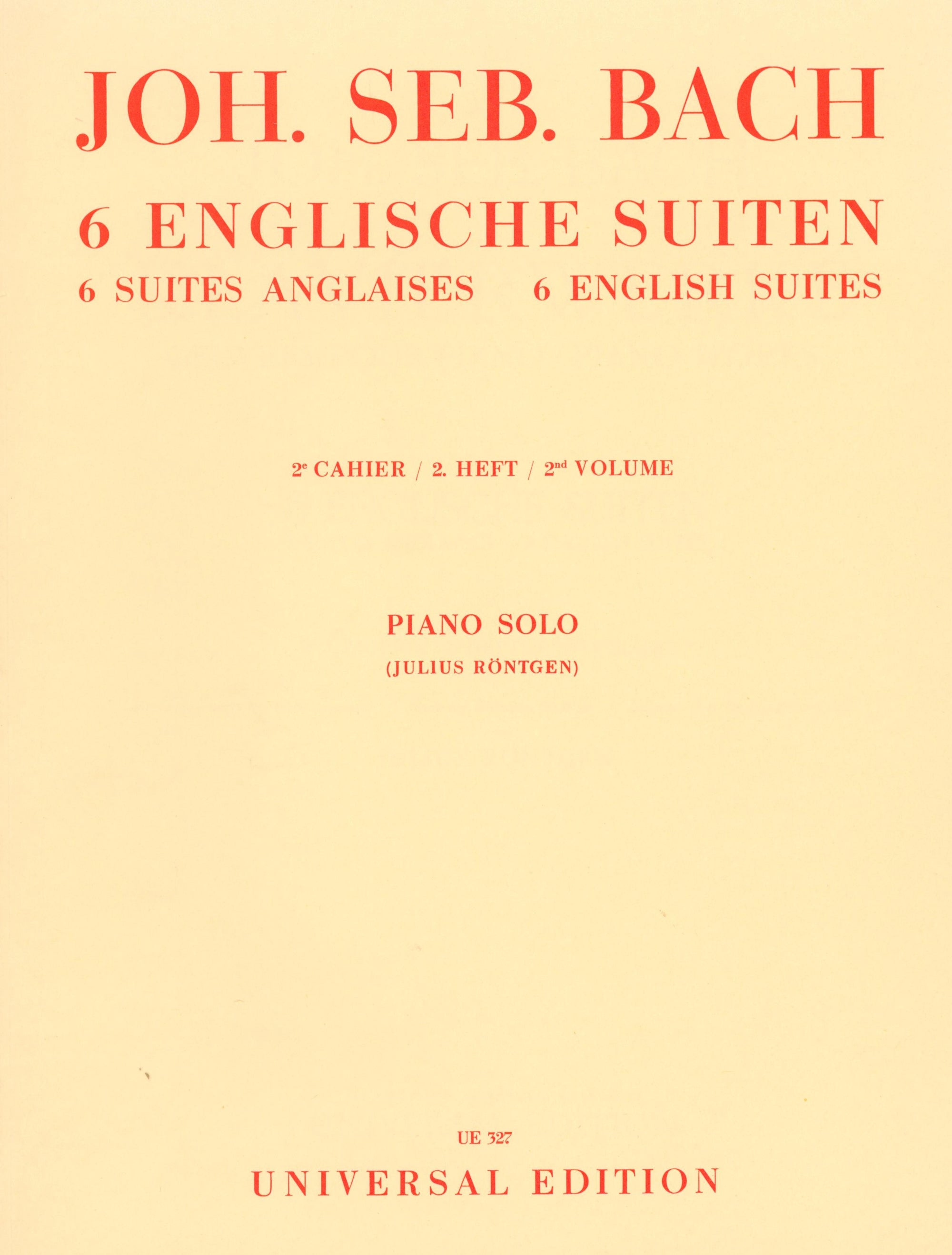 Bach: English Suites Nos. 4–6, BWV 809-811