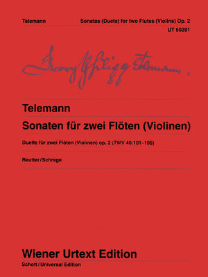 Telemann: 6 Sonatas for 2 Flutes (or Violins), Op. 2