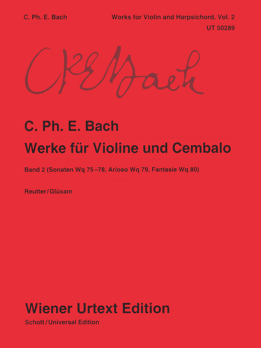 C.P.E. Bach: Works For Violin and Harpsichord - Volume 2 (Wq. 75-80)