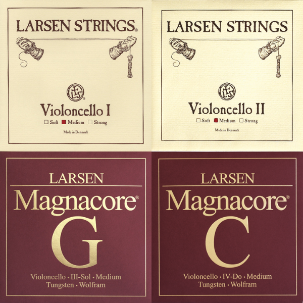Larsen Original A&D with Magnacore G&C Cello String Set 4/4