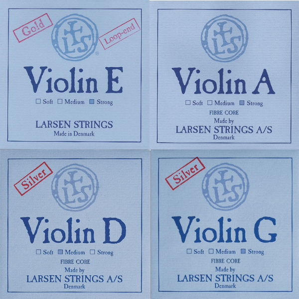 Larsen Original Violin String Set 4/4 Gold E & Silver D Ficks Music