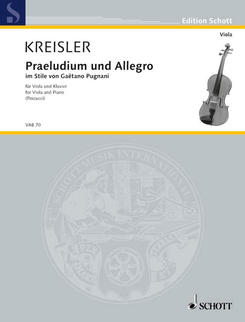 Kreisler: Praeludium and Allegro (arr. for viola & piano)