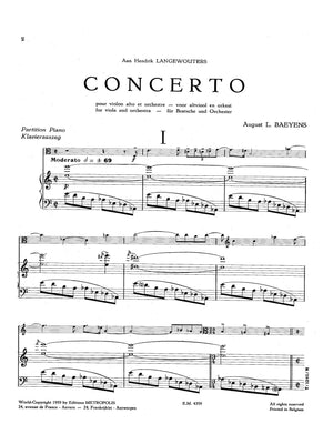 Baeyens: Viola Concerto